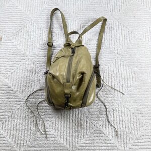 Rebecca Minkoff Julian Backpack Women Small Olive Green Leather Boho Moto Bag